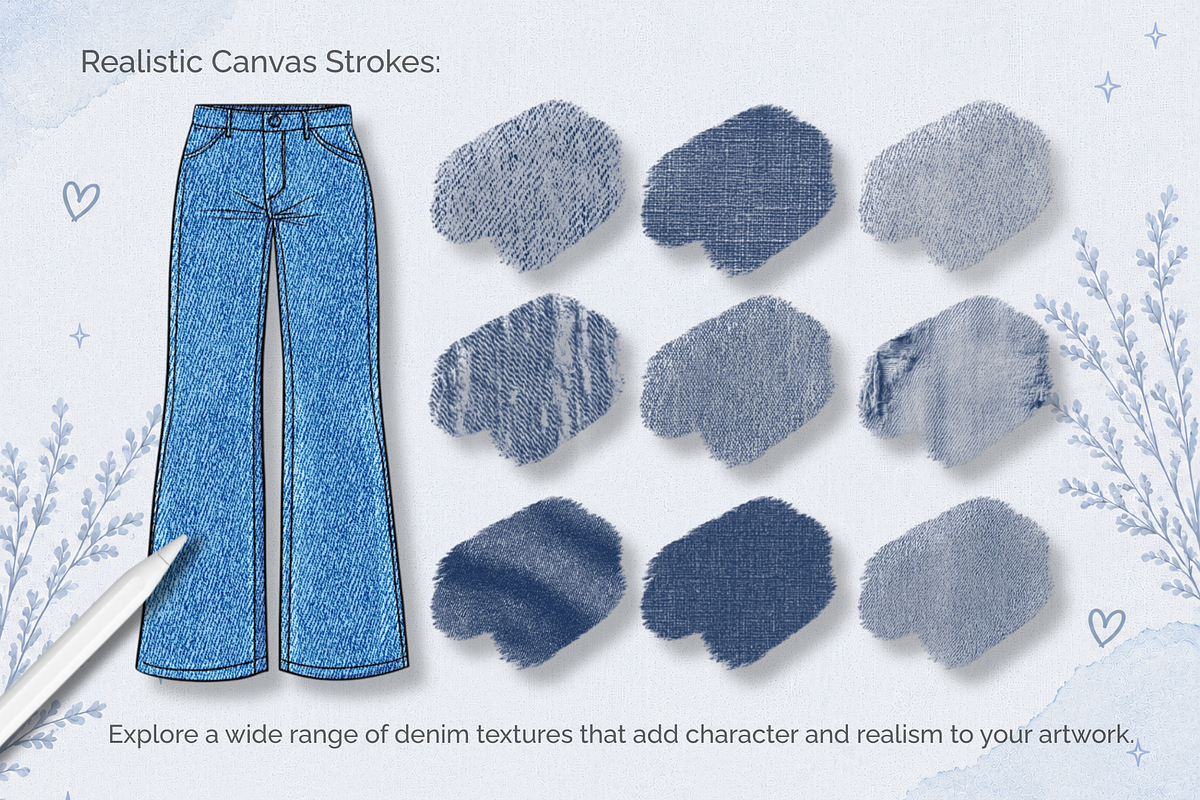 Procreate Denim Texture Brushes, a Brush Add-On by HopeArtIllustration (Photo 4 of 6)