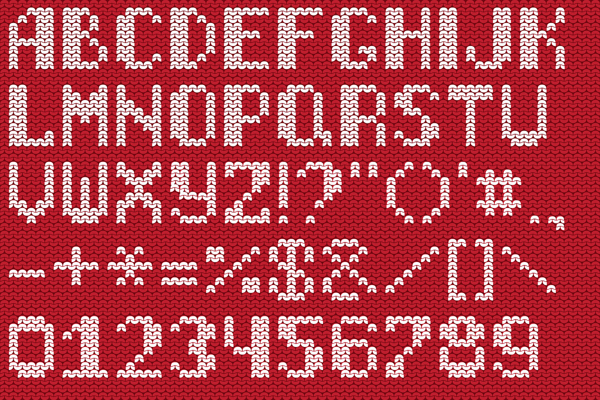 Christmas Knitted Font Web, a Symbol Font by Artolus (Photo 1 of 9)