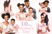 Mothers Day PNG Graphics | Black Mom, a Seasonal Illustration by GlamArtZhanna (Thumbnail 1 of 4)