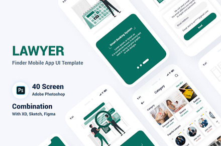 Lawyer Finder Mobile App UI Template
