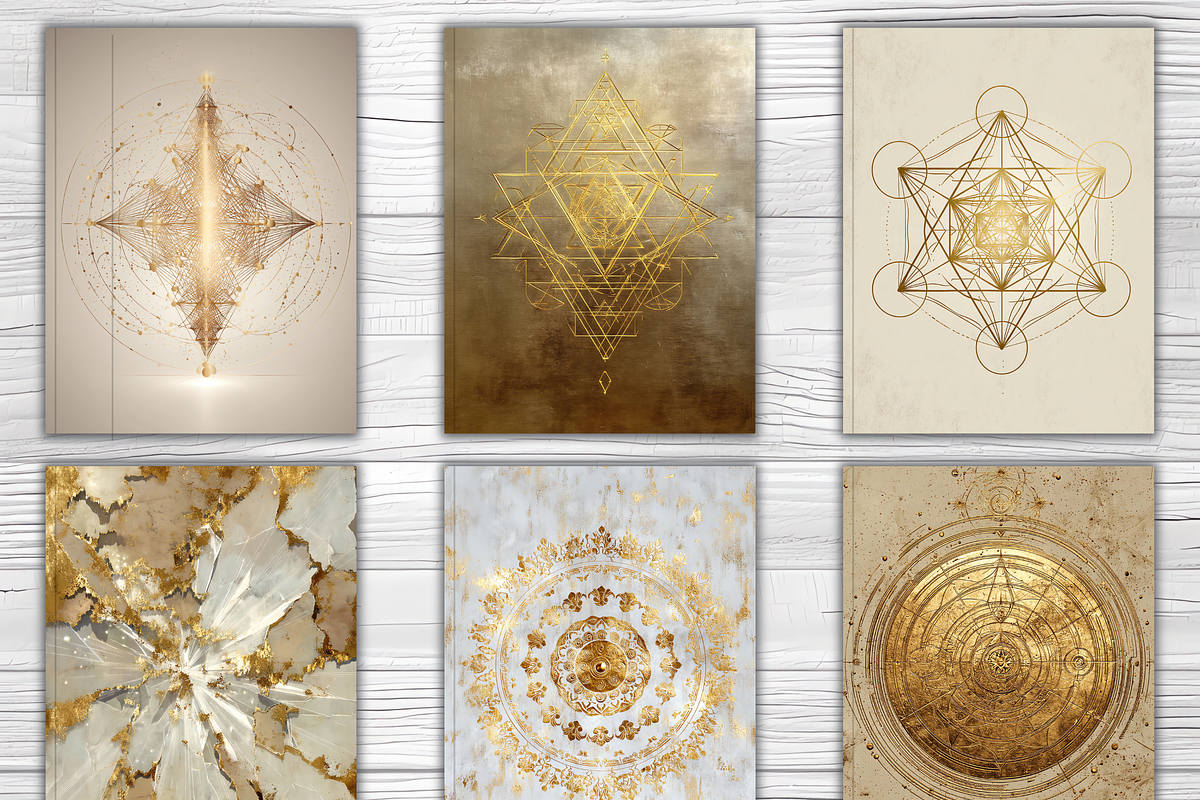 52 White Gilded Celestial Book Cover, a Brochure Template by LA Design (Photo 4 of 10)