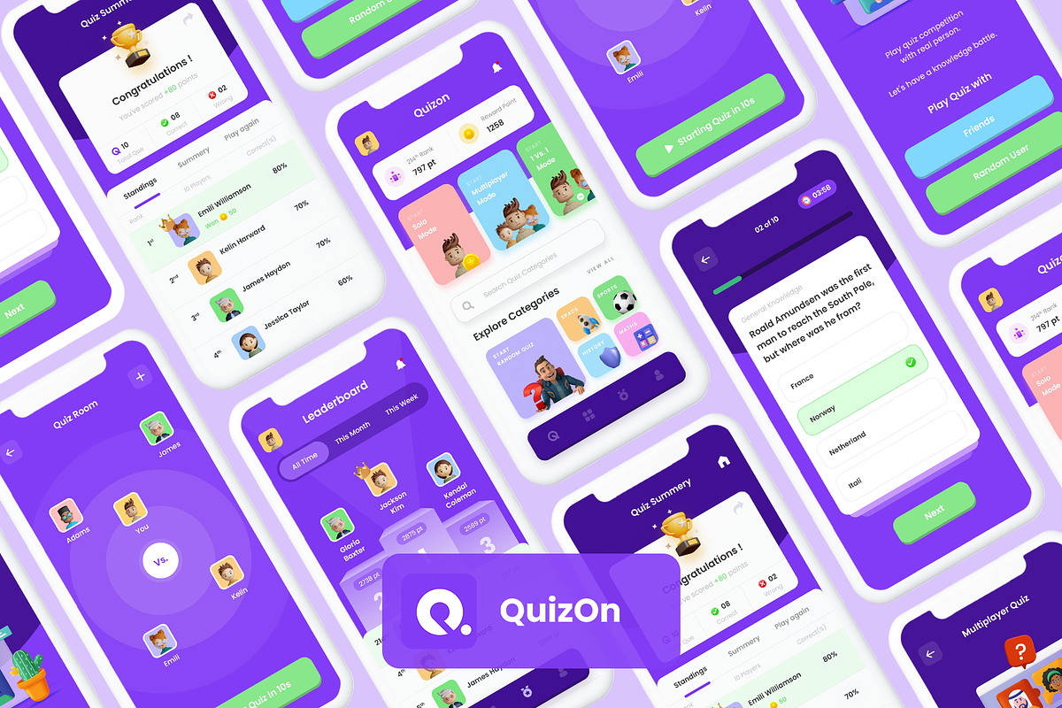 Modern Quiz App UI | Quizon, an UI Kit Template by Opus LabWorks (Photo 6 of 7)