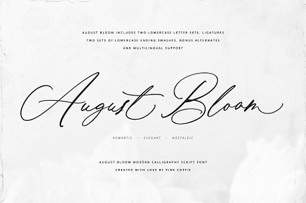 August Bloom | Elegant Script Font, a Script Font by Pink Coffie