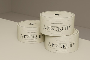 3 Round Boxes PSD Mockup, a Product Mockup by softulka