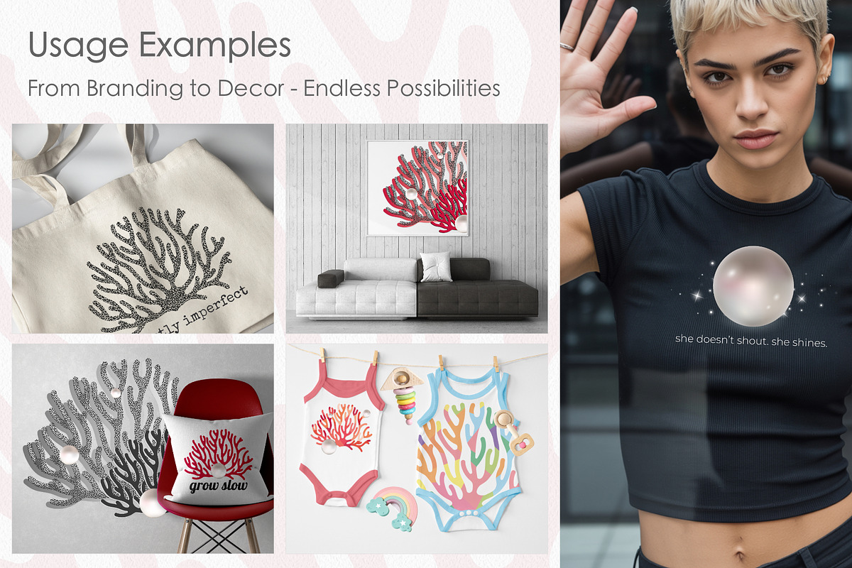 Coral Stickers & Illustration., an Object Graphic by IrinaCzaran (Photo 4 of 5)