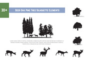 30+ Deer Oak Pine Tree Silhouette, an Animal Illustration by jongcreative (Thumbnail 1 of 5)
