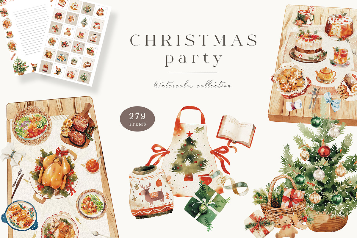 Christmas Party, a Seasonal Illustration by heyiamalice (Photo 1 of 19)