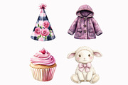 Burgundy Baby Girl Clipart, an Illustration by Design Market (Thumbnail 7 of 7)