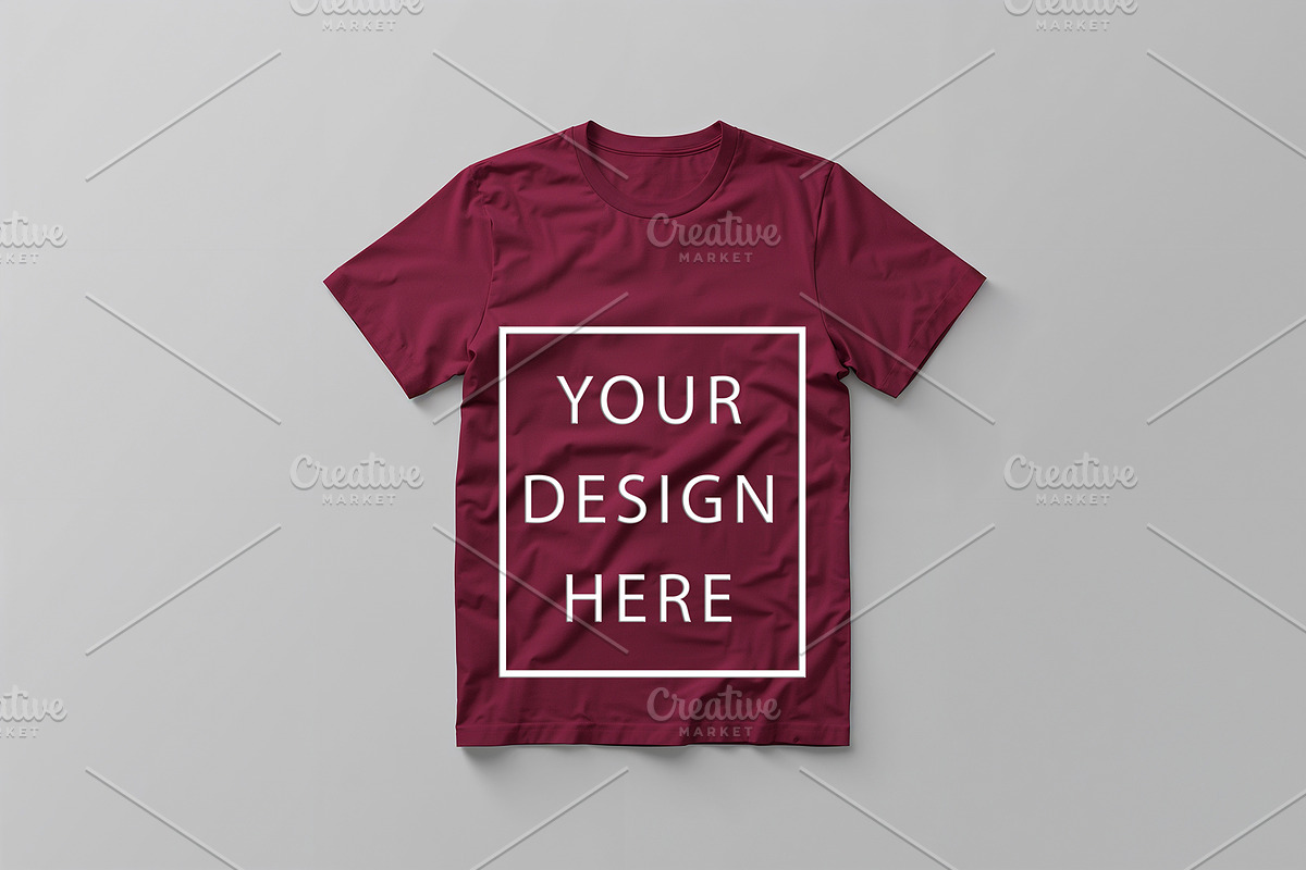 T-Shirt Mockup - Maroon Edition, a Shirt Mockup by ForhadGFX (Photo 4 of 12)