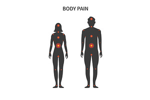 Pain points on male and female body, a Person Illustration by Vector Creator