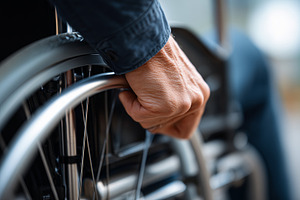 Hand gripping the wheelchair, a Person Photo by MistyDay