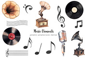 Watercolor musical instruments set, an Object Illustration by Art and Funny (Thumbnail 4 of 4)