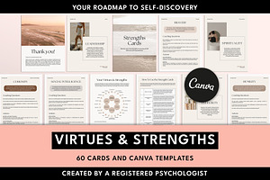 Strengths Flashcard Canva Templates