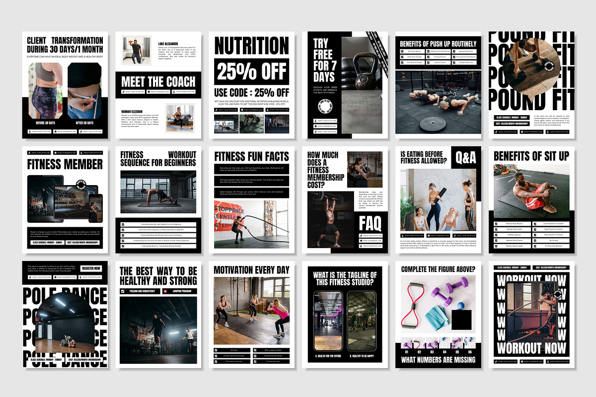 Fitness White Template, a Social Media Template by Kalubuak (Photo 5 of 10)