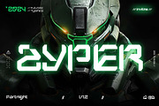 Zyper - Futuristic Display Font, a Font by Inviline.co (Thumbnail 1 of 7)