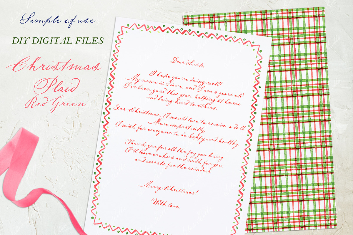 Christmas Plaid Green Red DIY, a Graphic by LABFcreations (Photo 3 of 4)