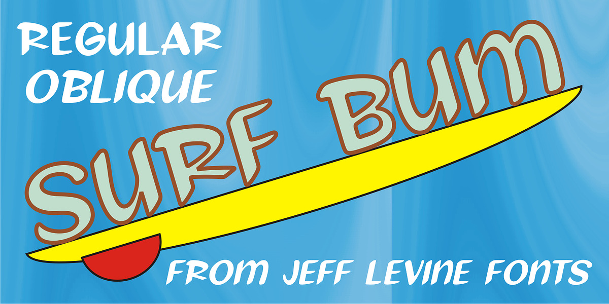 Surf Bum JNL, a Script Font by Jeff Levine Fonts