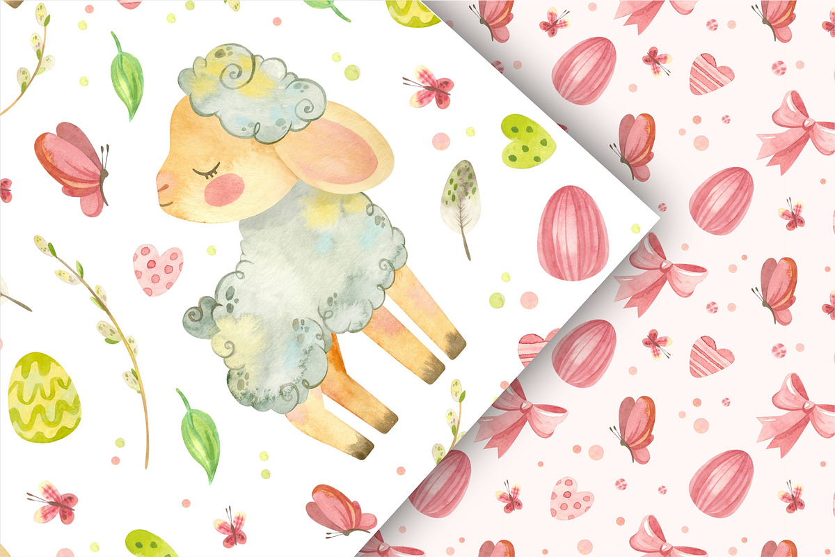 Easter Seamless Pattern, Cute Sheep, a Pattern Graphic by Valin Malin (Photo 7 of 8)