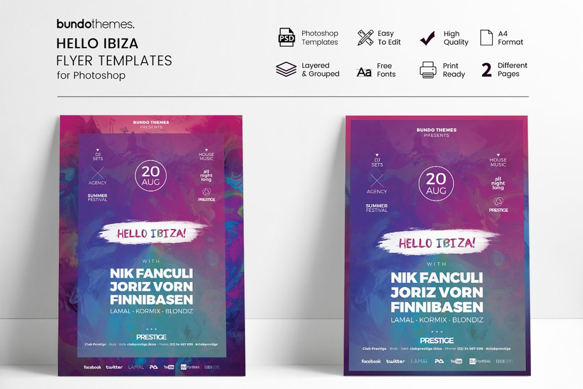 Hello Ibiza Club Flyer Templates, a Flyer Template by Bundo Themes (Photo 1 of 7)