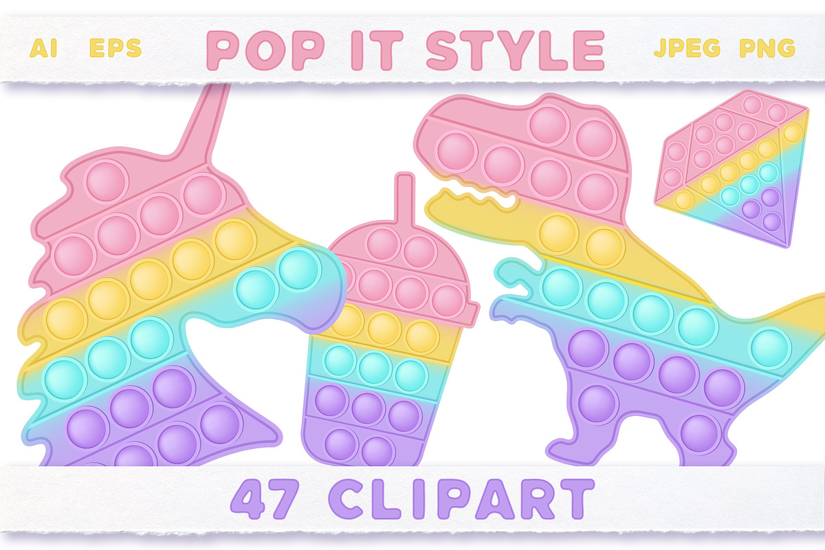 Pop it Fidget Toy Pastel Clipart new, an Education Illustration by VectoriyA (Photo 4 of 7)