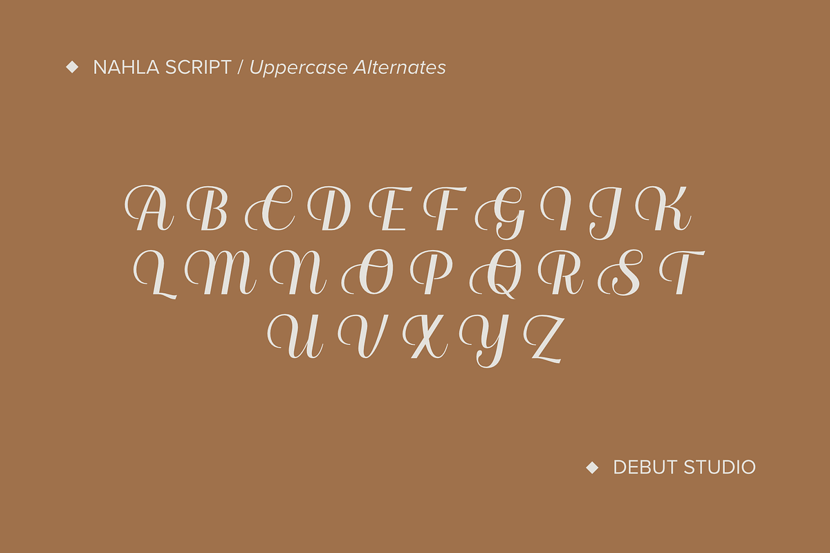 Nahla Script Regular, a Script Font by Debut Studio (Photo 2 of 16)