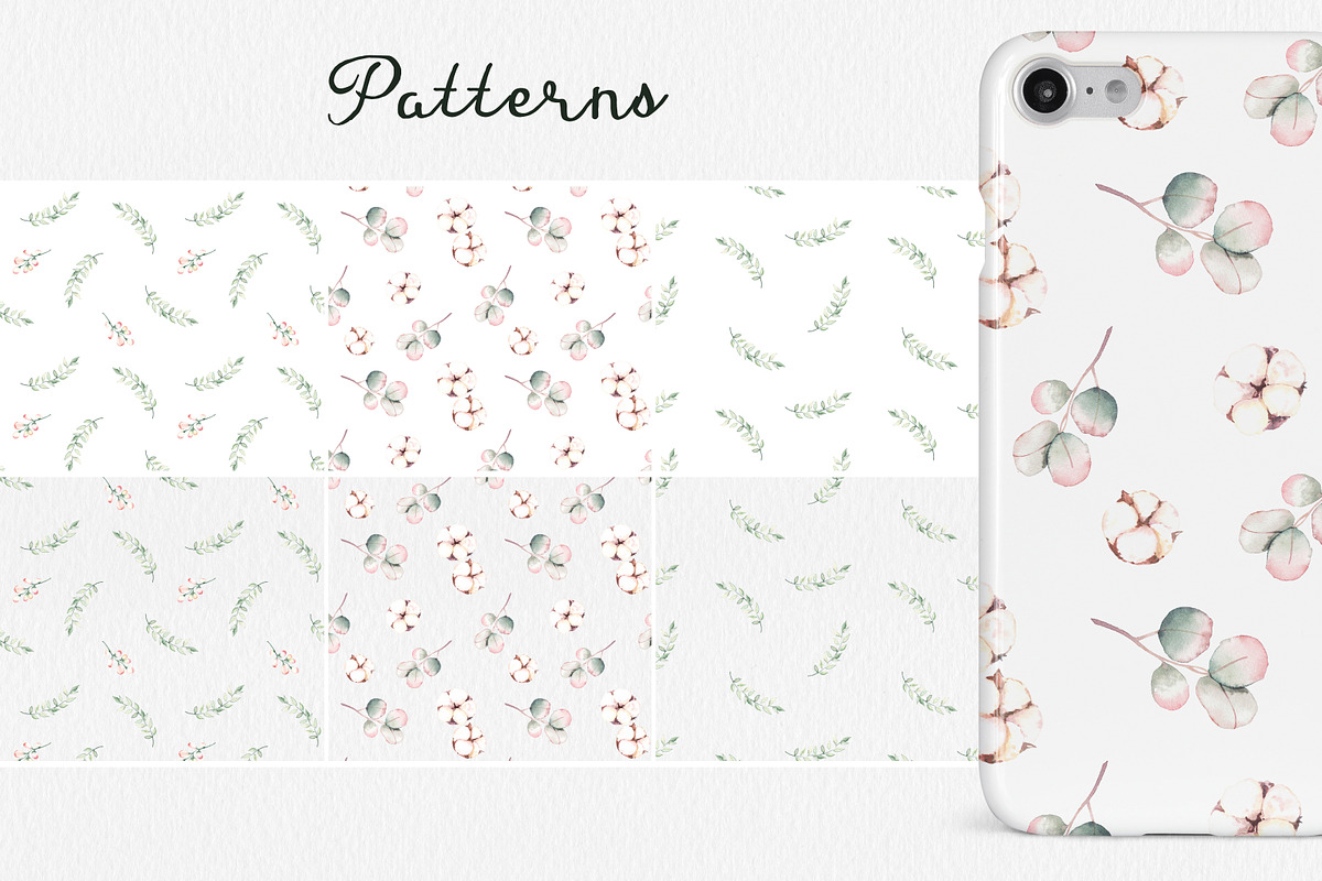 Cotton Botany Watercolor Collection, a Decorative Illustration by Volha Studio (Photo 8 of 9)