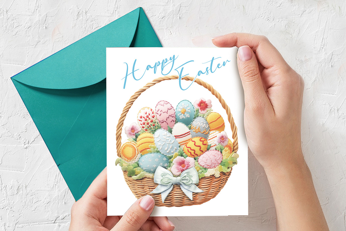 Embroidery Easter Basket Sublimation, an Object Graphic by V Design Creator (Photo 8 of 8)