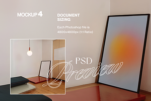 DIN A PSD Frame Mockups Retro Red