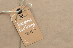 Gift Tag On Paper Package Mockup