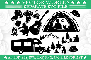 People Campfire SVG, Campfire SVG, an Object Graphic by VectorWorlds