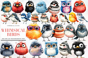 Quirky Whimsical  Birds Clipart, an Illustration by Designworld (Thumbnail 1 of 6)