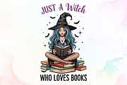 Just a Witch Who Loves Books,Hallowe, an Illustration by Sublimation Artist (Thumbnail 1 of 9)