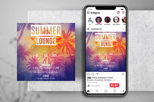Summer Party Event Instagram Flyer, a Social Media Template by PixelsDesign