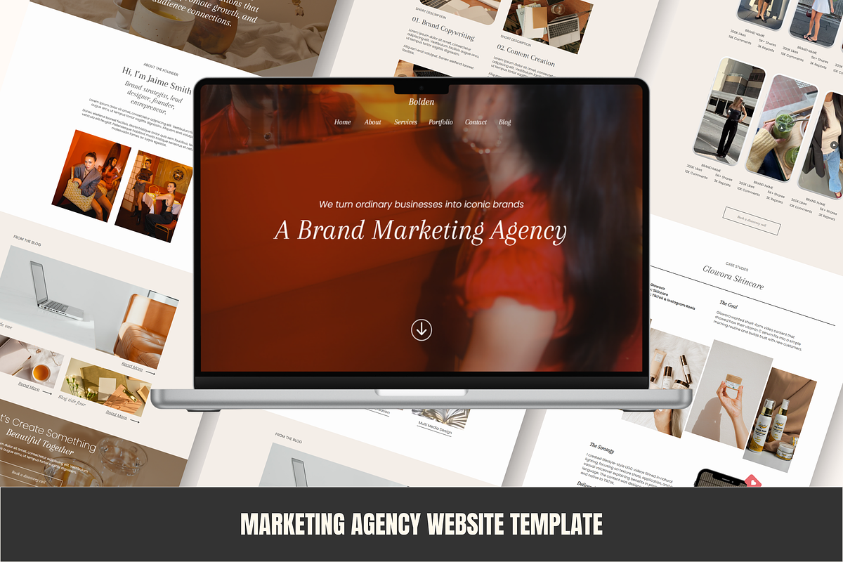 Marketing Agency Website Template, a Landing Page Template by GlamWebDesigns (Photo 1 of 9)