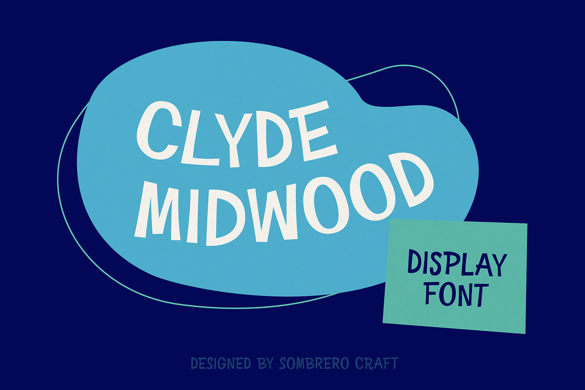 Clyde Midwood - Offbeat Display Font, a Sans Serif Font by Sombrero Craft (Photo 1 of 6)