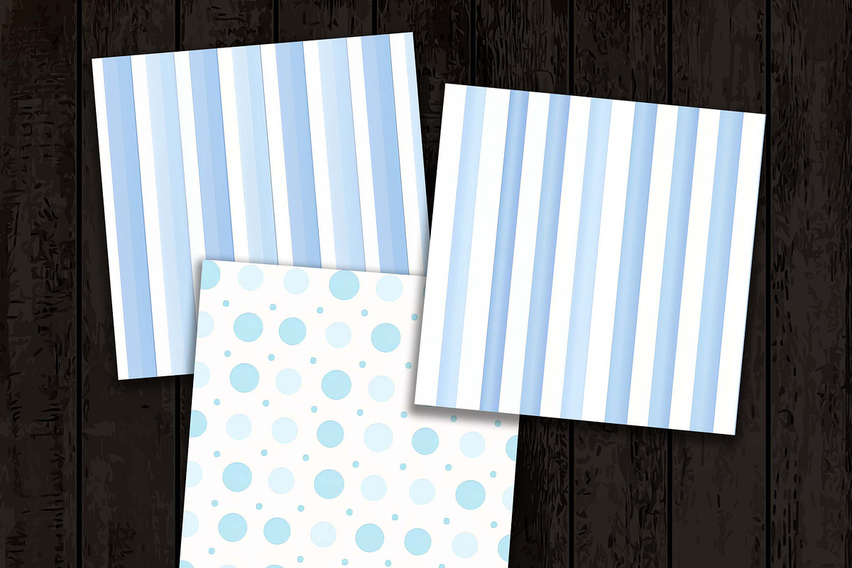 Blue Patterns Digital Paper, a Pattern Graphic by Design Scotch (Photo 4 of 8)