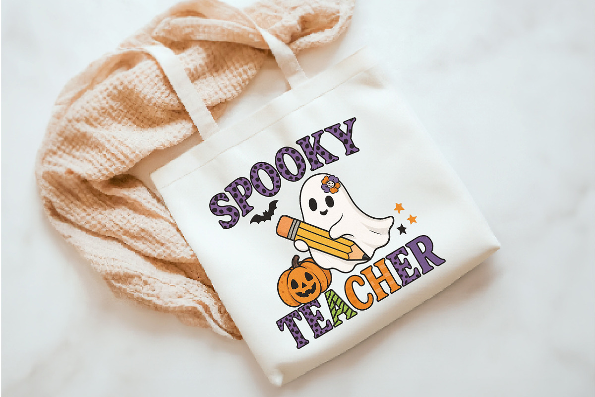 Preppy Spooky Teacher Png, Halloween, an Illustration by Watercolor design (Photo 3 of 3)