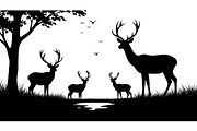 Wildlife Forest Silhouette Vector Bu, an Illustration by Designs_River (Thumbnail 5 of 51)