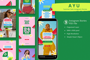 Summer Sale Instagram Story & Canva, a Social Media Template by Attype
