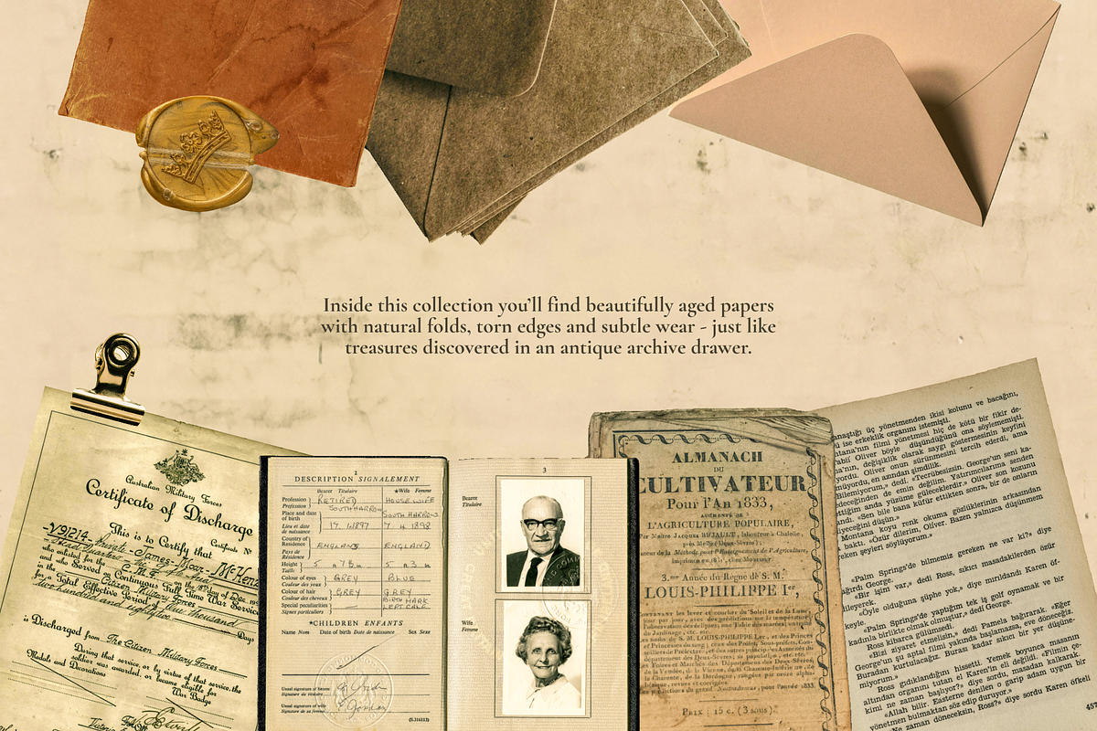 Antique Paper Scrapbook Collection, an Object Graphic by JulsIst (Photo 2 of 11)