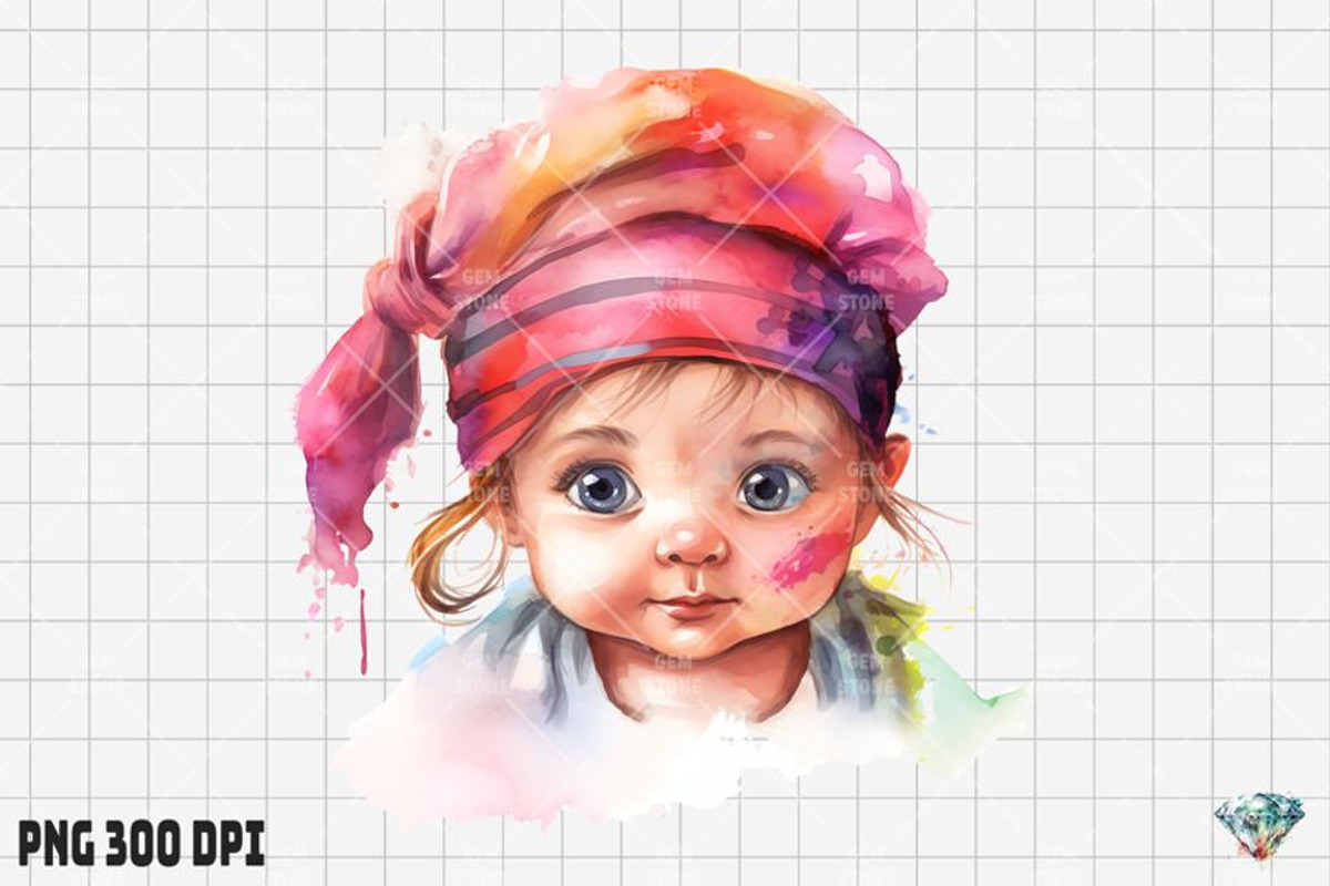 Baby Girl  Pirate Watercolor, an Illustration by Gemstone (Photo 2 of 6)