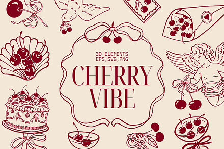 Whimsical Coquette Cherry Vibe Set