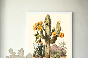 Saguaro Cactus Art, 2 Cactus Bundle