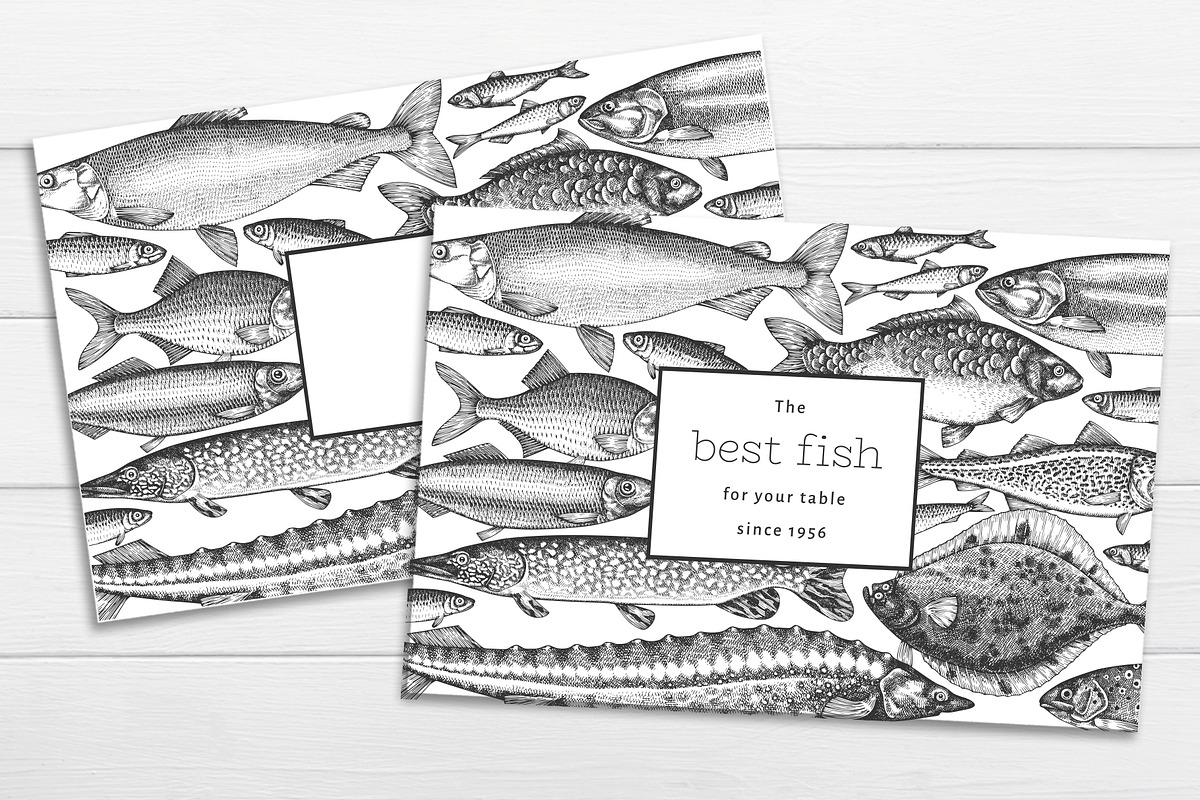 Fish#2 Vector Collection, a Food Illustration by Lubov Illustrations Shop (Photo 11 of 12)