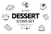 75 Dessert Doodles, an Outline Icon by Prosymbols (Thumbnail 1 of 7)