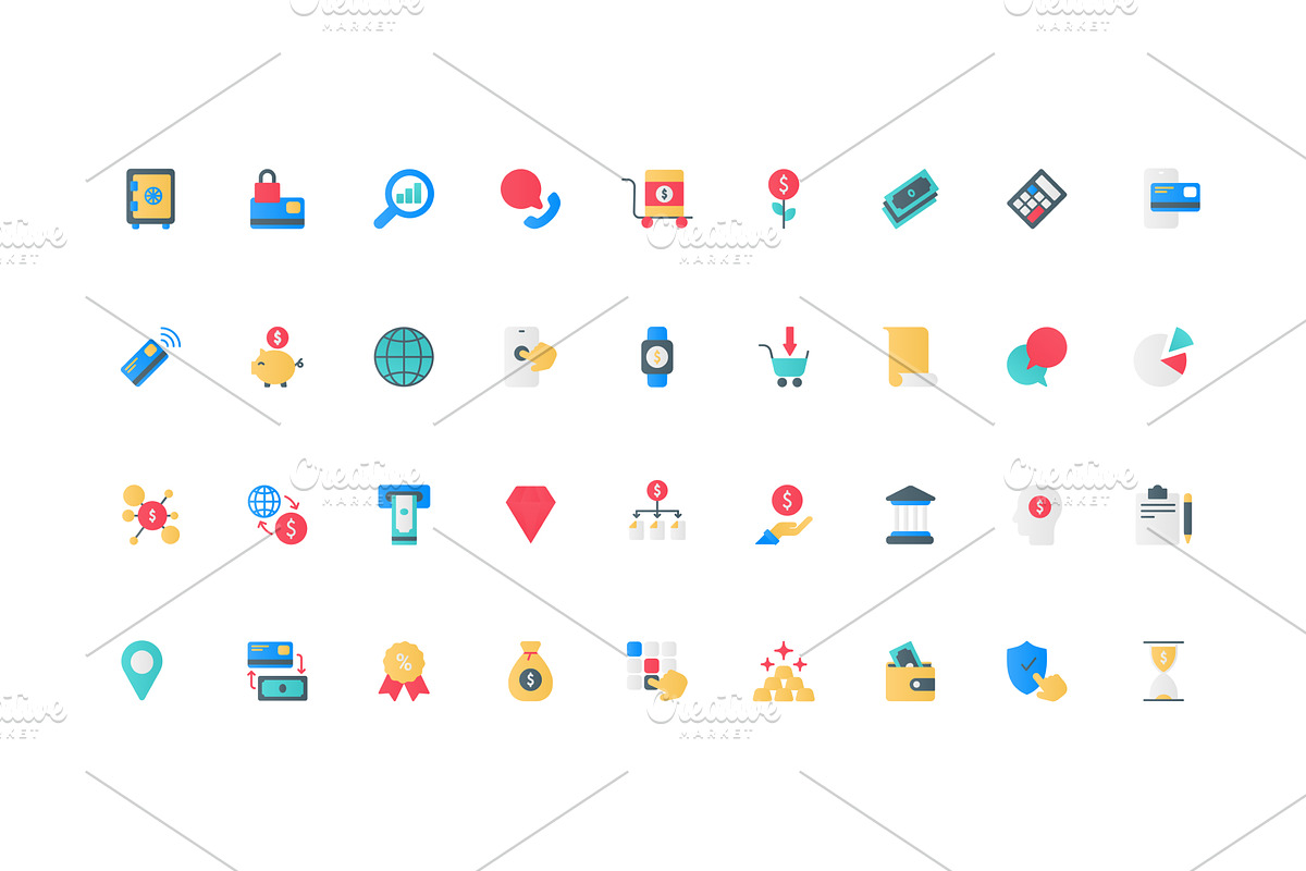 Economy financial transfer icons, an Object Illustration by Lemberg Vector