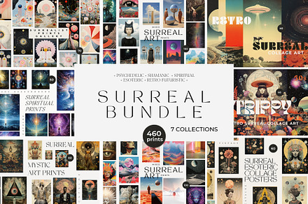 SURREAL PRINTS BUNDLE (7 in 1), a Background Graphic by Lana Elanor