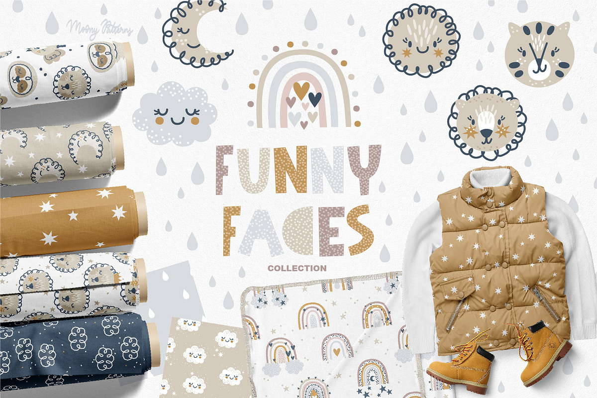 Funny animal faces and rainbows, an Animal Illustration by Moony Рatterns (Photo 1 of 12)
