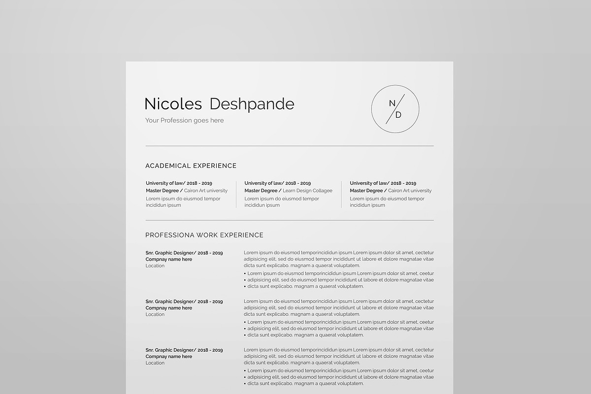 1 Page Resume, a Resume Template by paulresume (Photo 1 of 4)