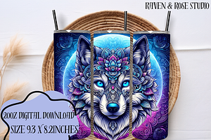 Mandala Wolf 20oz - Pack of 6